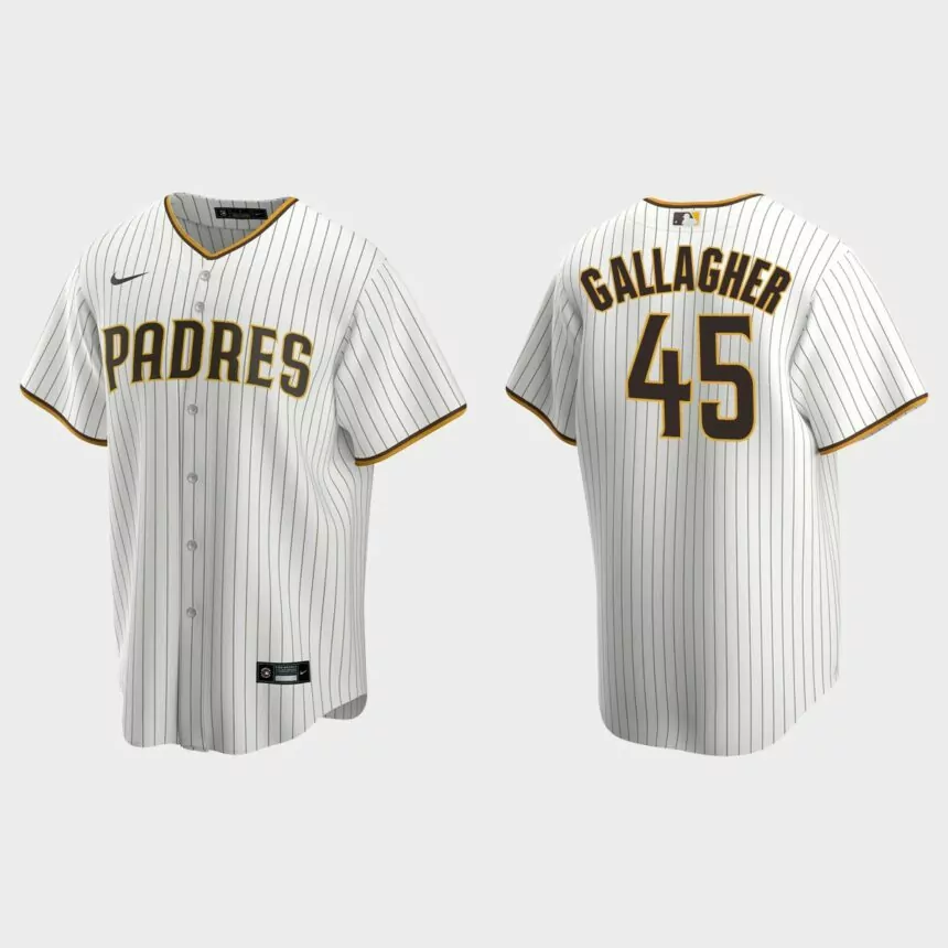 San Diego Padres Cam Gallagher Replica Home Jersey – White Brown