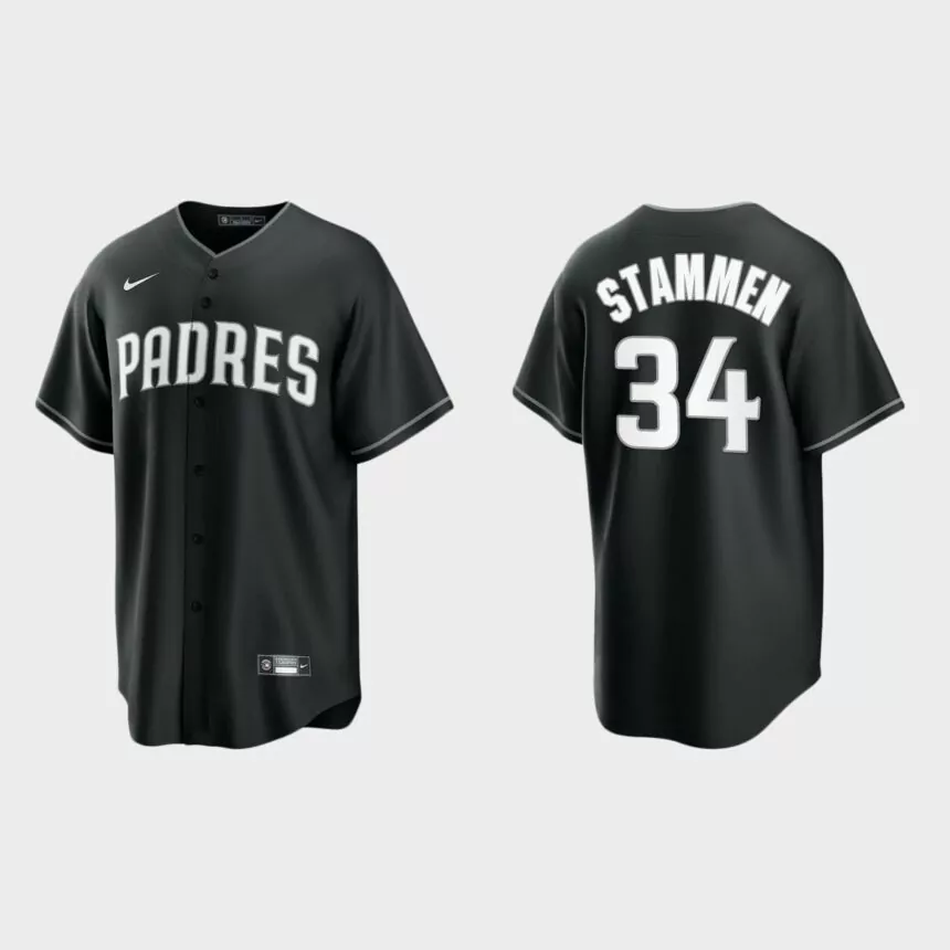 San Diego Padres Craig Stammen Replica Official Jersey – Black White