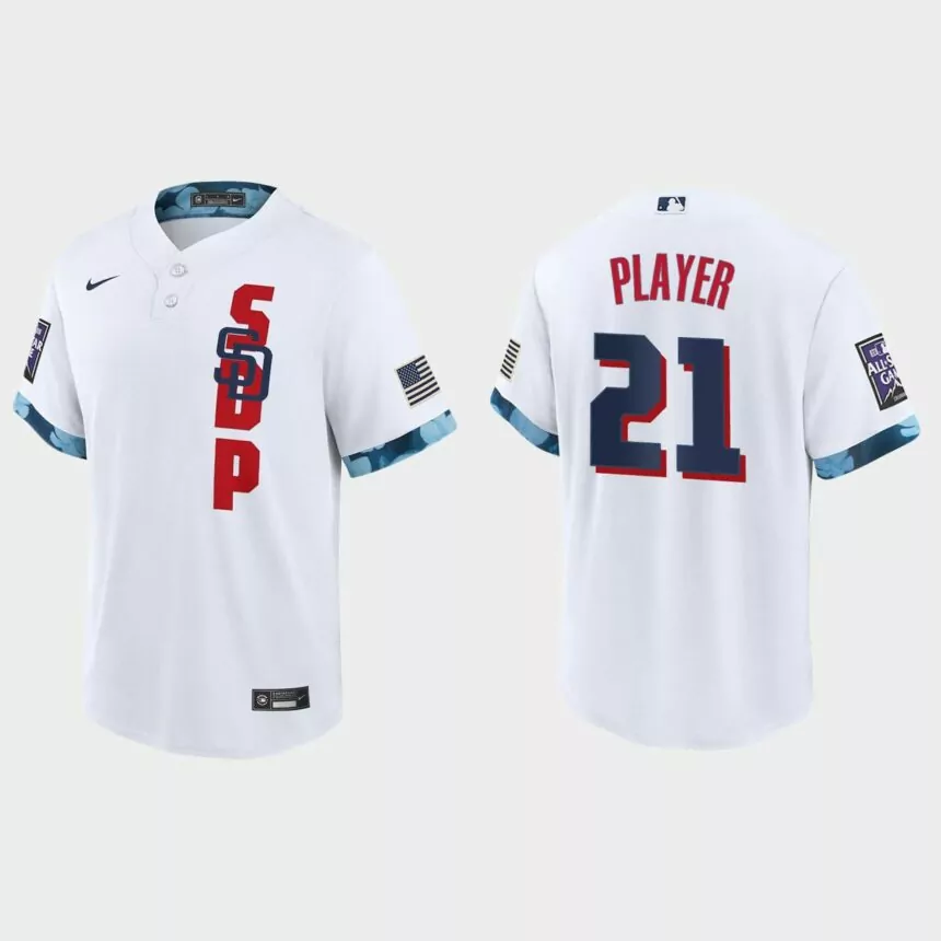 San Diego Padres Custom 2021 MLB All-Star Game Replica Jersey – White