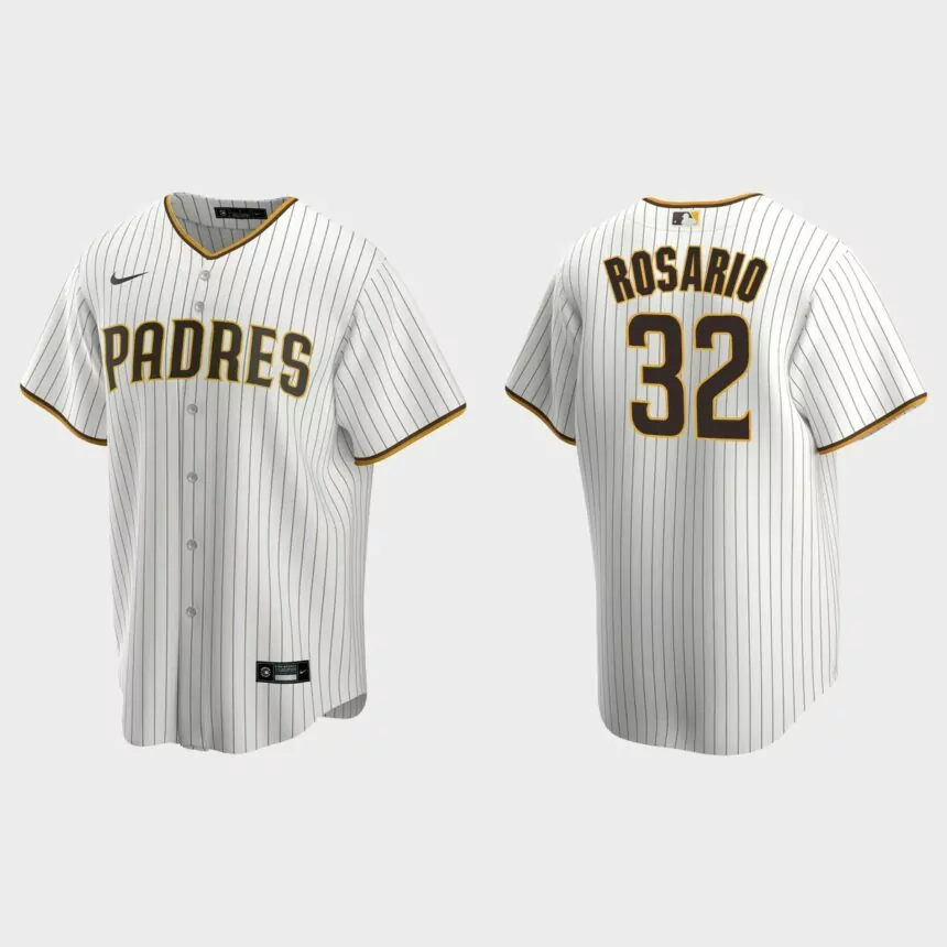 San Diego Padres Eguy Rosario Replica Home Jersey – White Brown