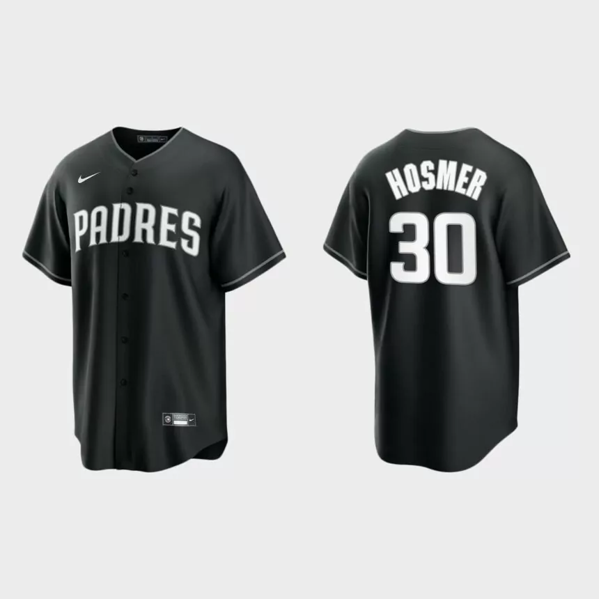 San Diego Padres Eric Hosmer 2021 All Black Fashion Replica Jersey – Black White