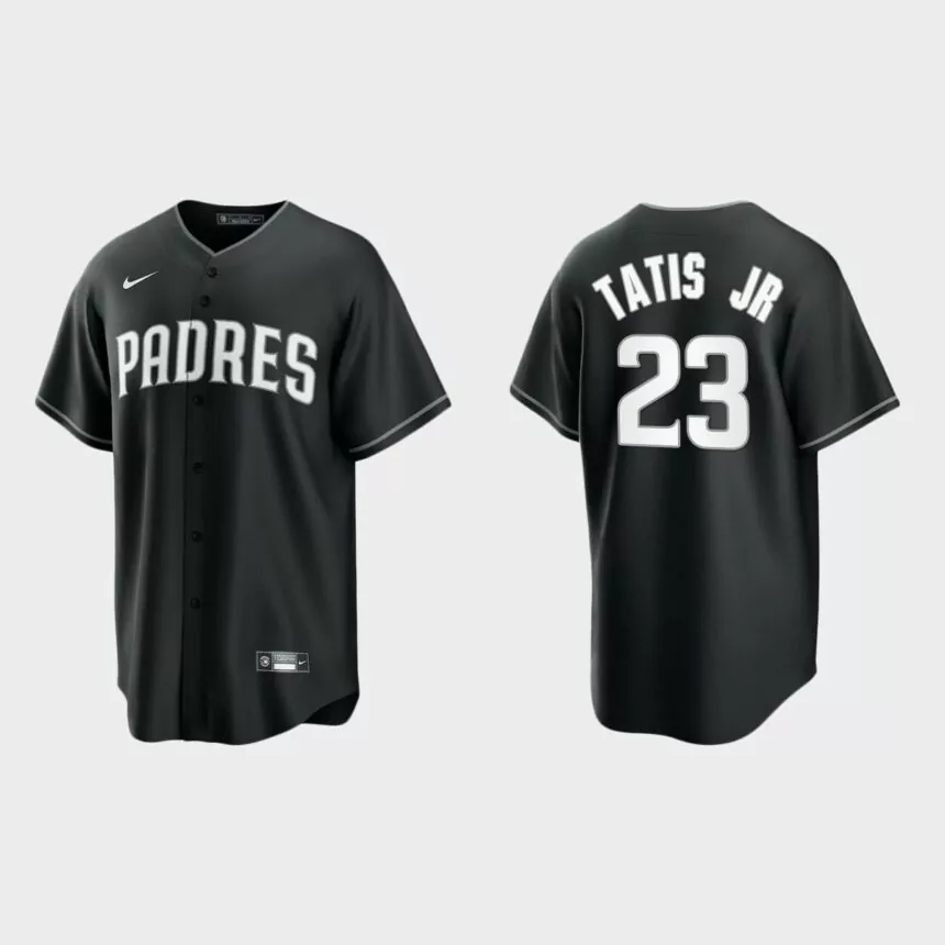 San Diego Padres Fernando Tatis Jr. 2021 All Black Fashion Replica Jersey – Black White