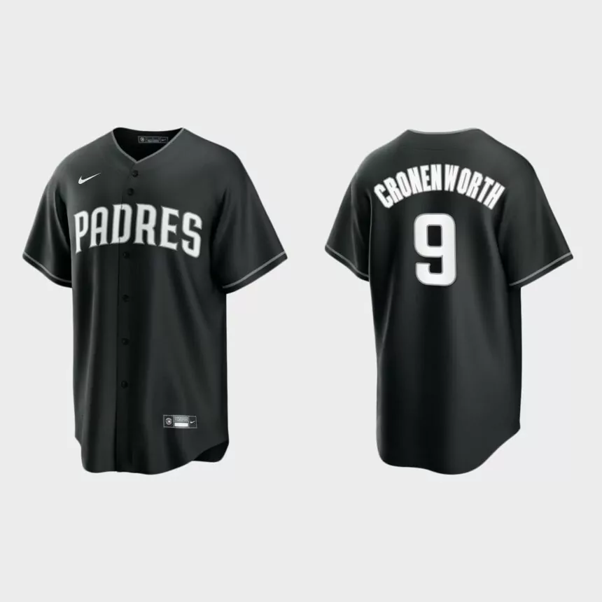 San Diego Padres Jake Cronenworth 2021 All Black Fashion Replica Jersey – Black White