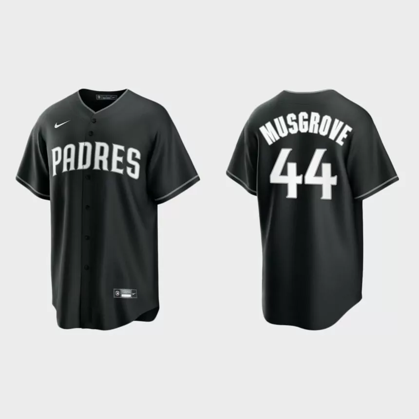 San Diego Padres Joe Musgrove 2021 All Black Fashion Replica Jersey – Black White