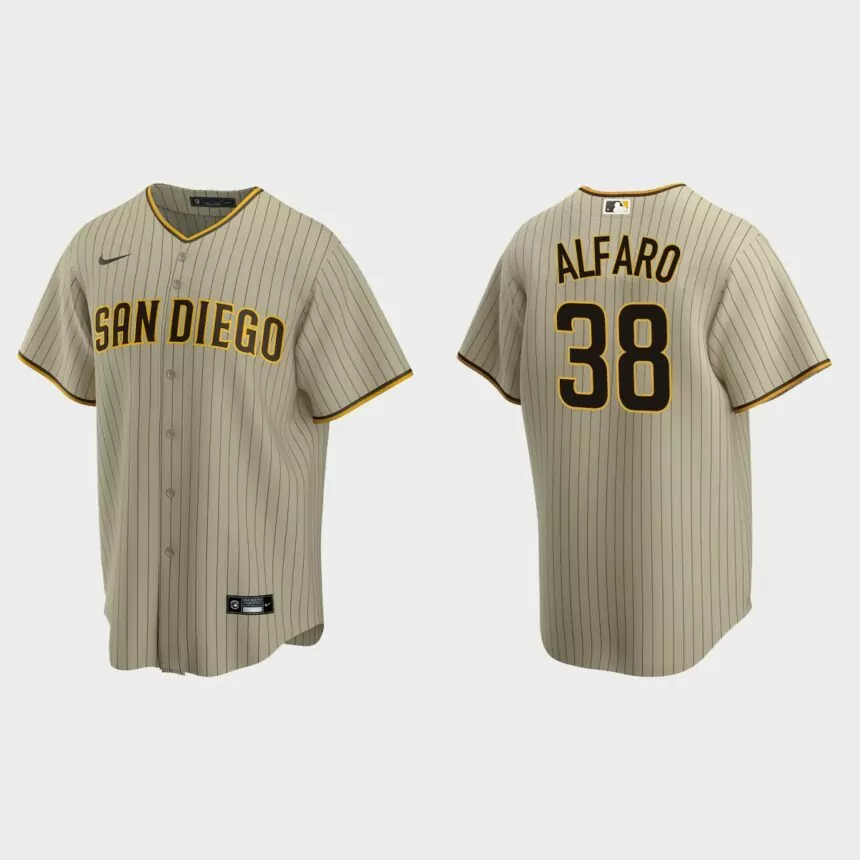 San Diego Padres Jorge Alfaro Replica Alternate Jersey – Sand Brown