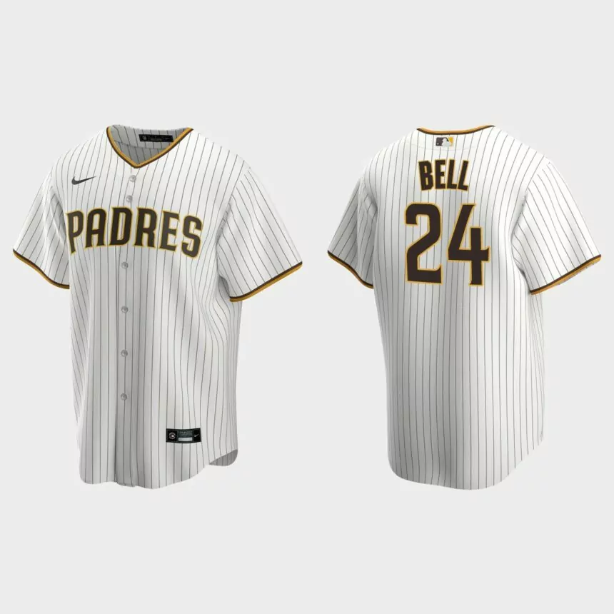 San Diego Padres Josh Bell Replica Home Jersey – White Brown