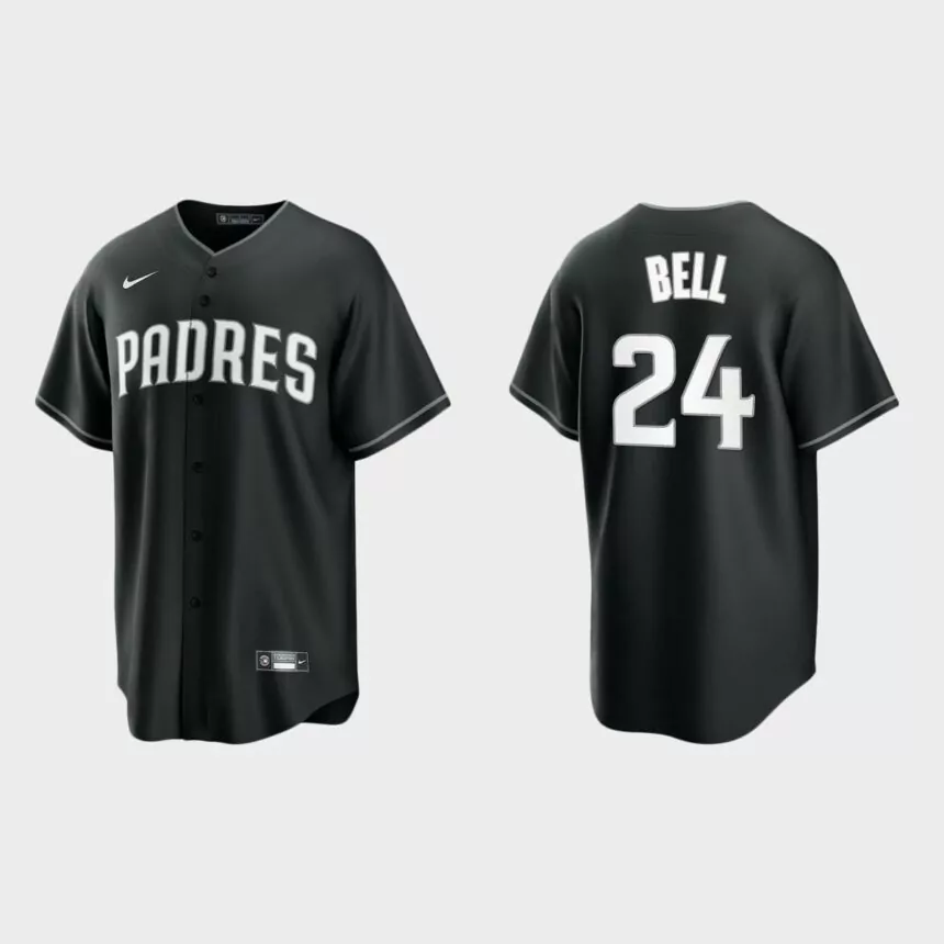 San Diego Padres Josh Bell Replica Official Jersey – Black White