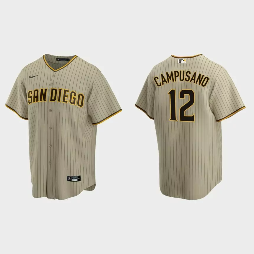 San Diego Padres Luis Campusano Replica Alternate Jersey – Sand Brown
