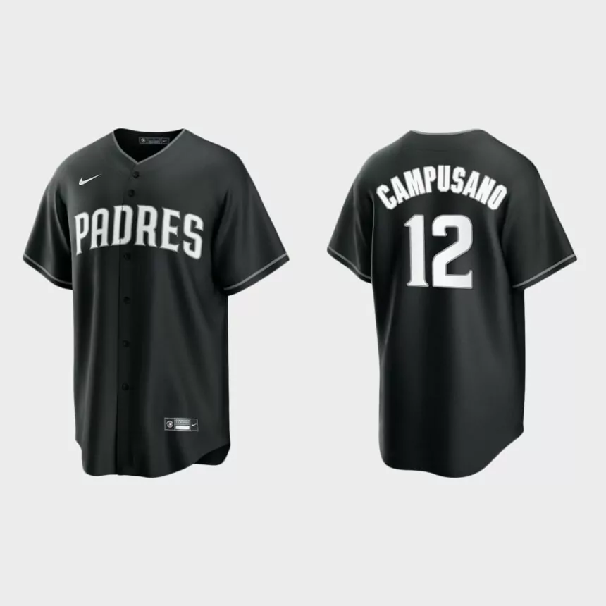 San Diego Padres Luis Campusano Replica Official Jersey – Black White