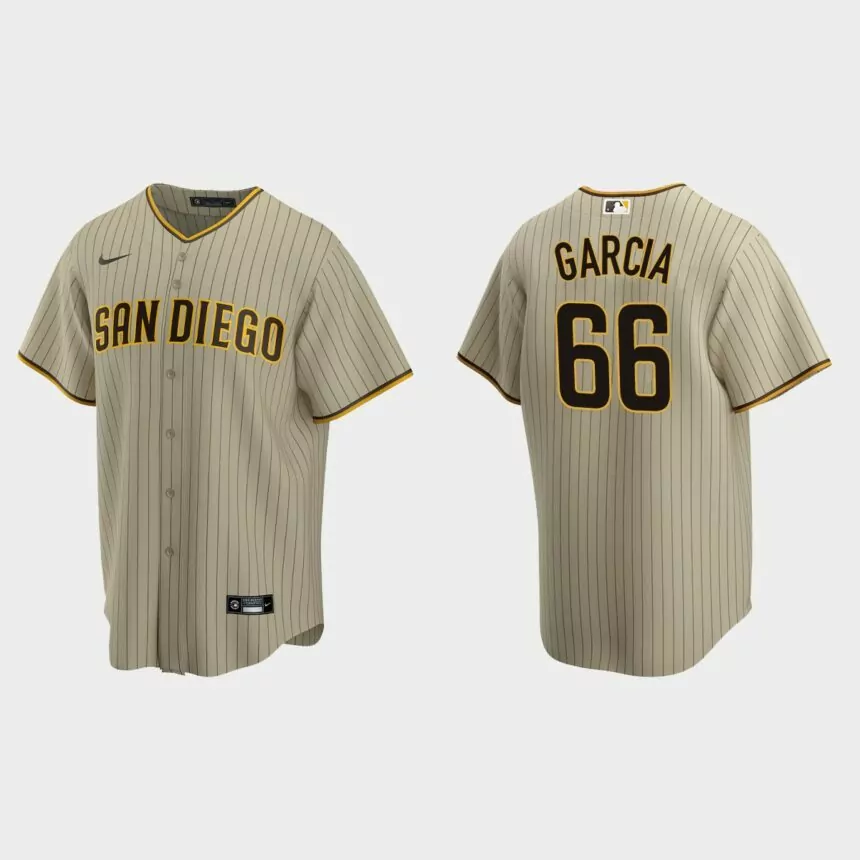 San Diego Padres Luis Garcia Replica Alternate Jersey – Sand Brown