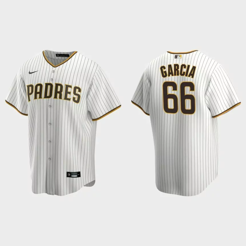 San Diego Padres Luis Garcia Replica Home Jersey – White Brown