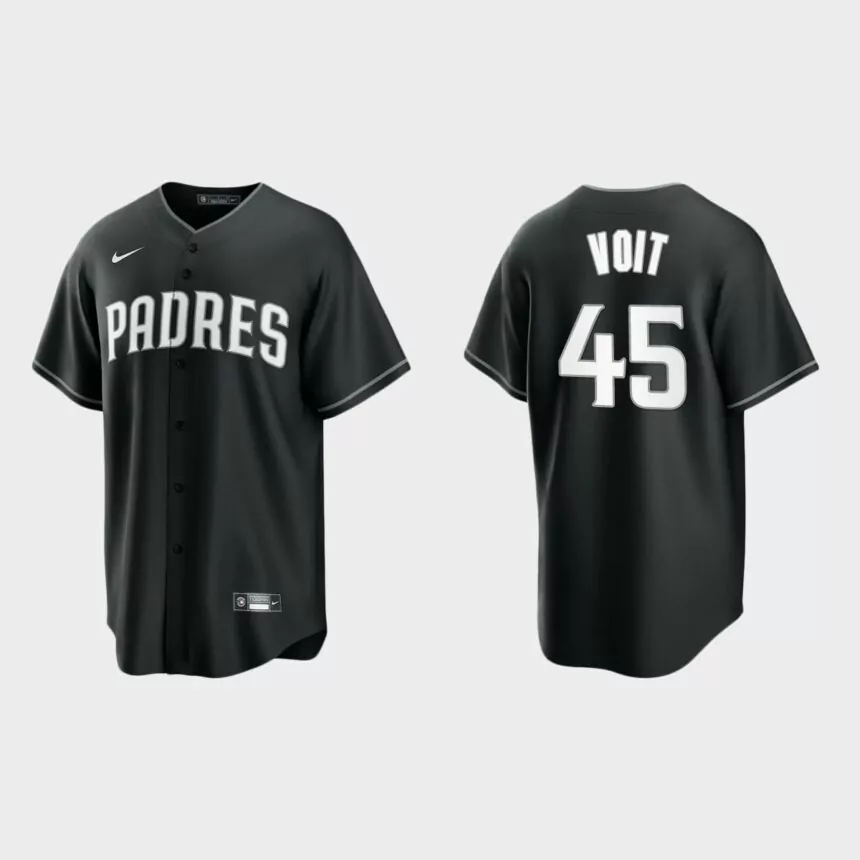 San Diego Padres Luke Voit Replica Official Jersey – Black White