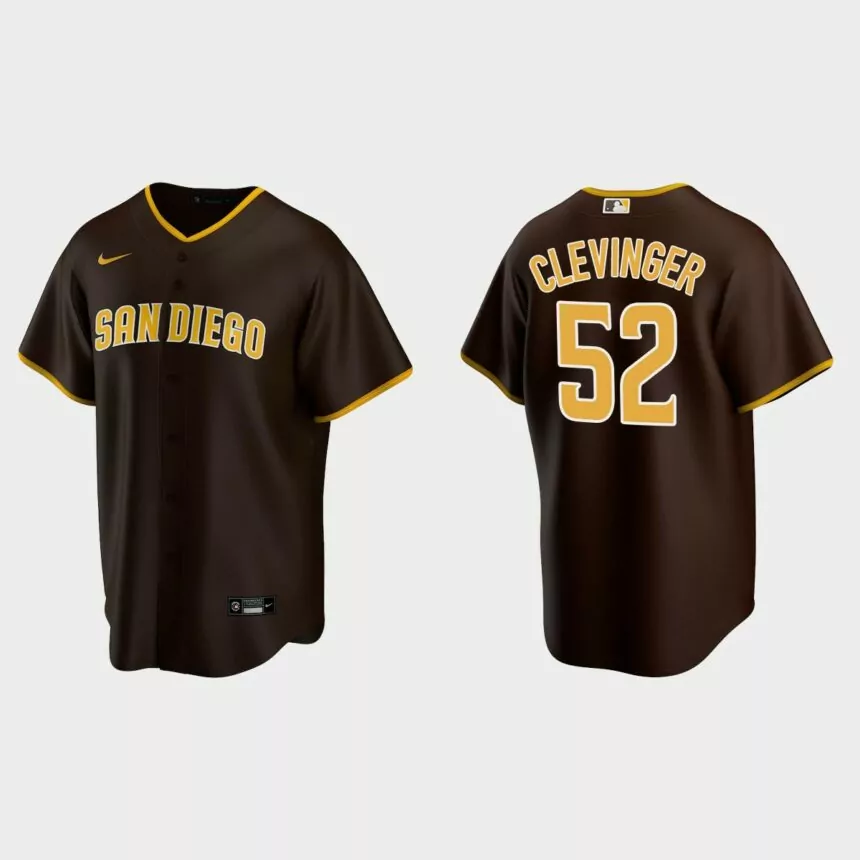 San Diego Padres Mike Clevinger 2020 Road Replica Player Jersey – brown