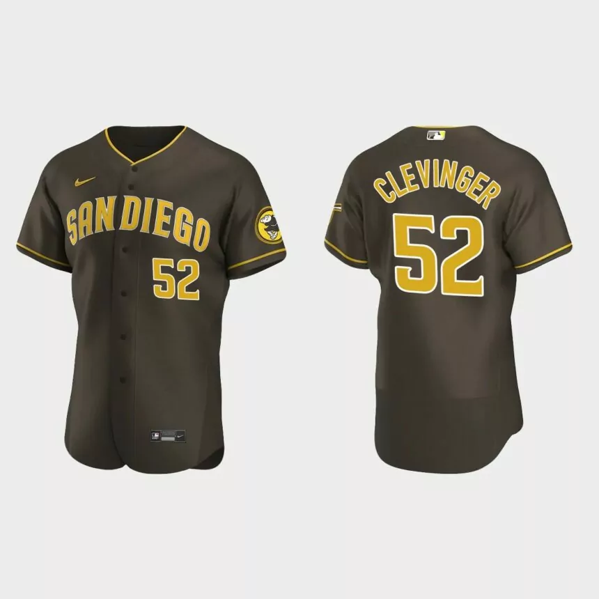 San Diego Padres Mike Clevinger Authentic 2020 Road Jersey – brown