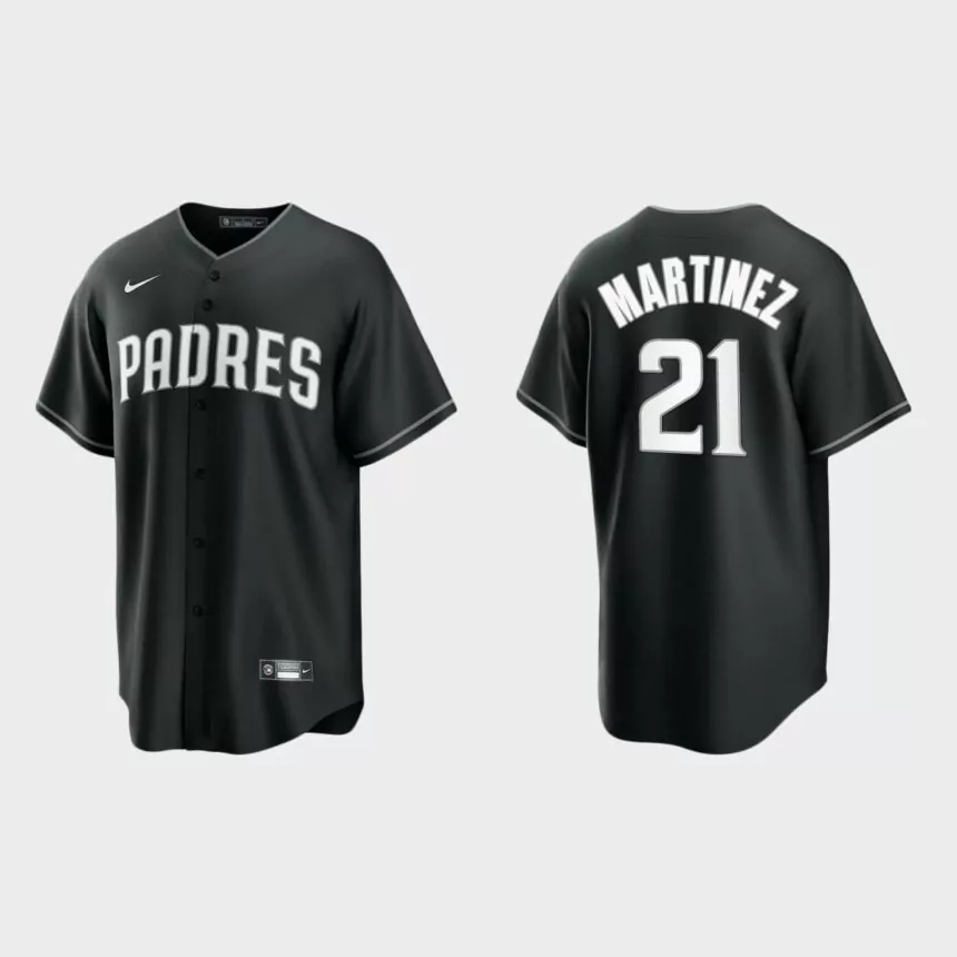 San Diego Padres Nick Martinez Replica Official Jersey – Black White