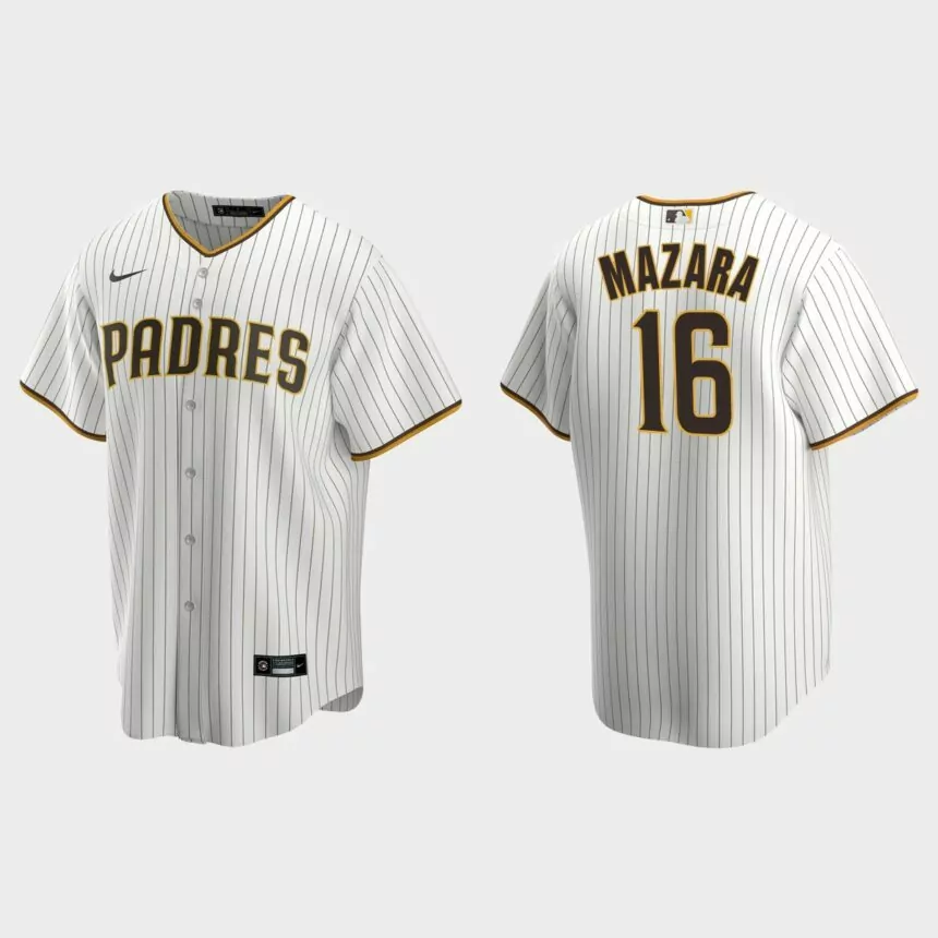 San Diego Padres Nomar Mazara Replica Home Jersey – White Brown