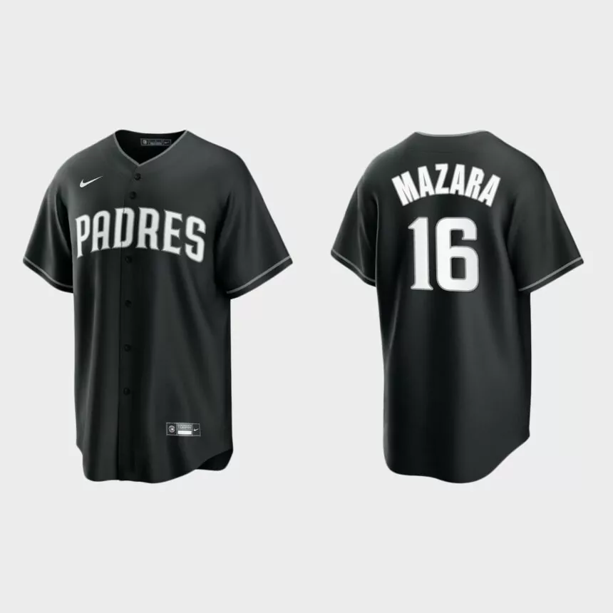 San Diego Padres Nomar Mazara Replica Official Jersey – Black White