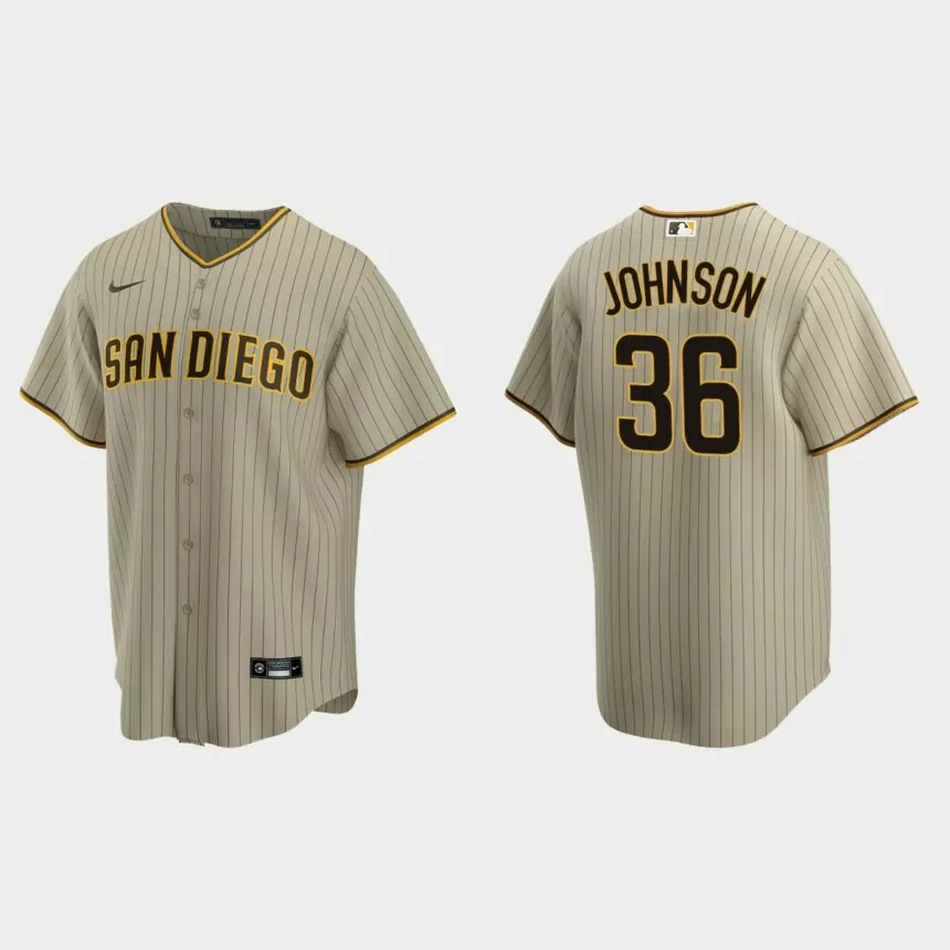 San Diego Padres Pierce Johnson Replica Alternate Jersey – Sand Brown