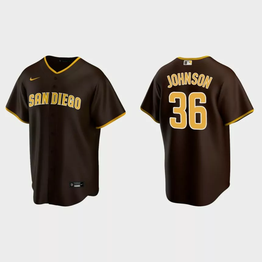 San Diego Padres Pierce Johnson Replica Road Jersey – Brown