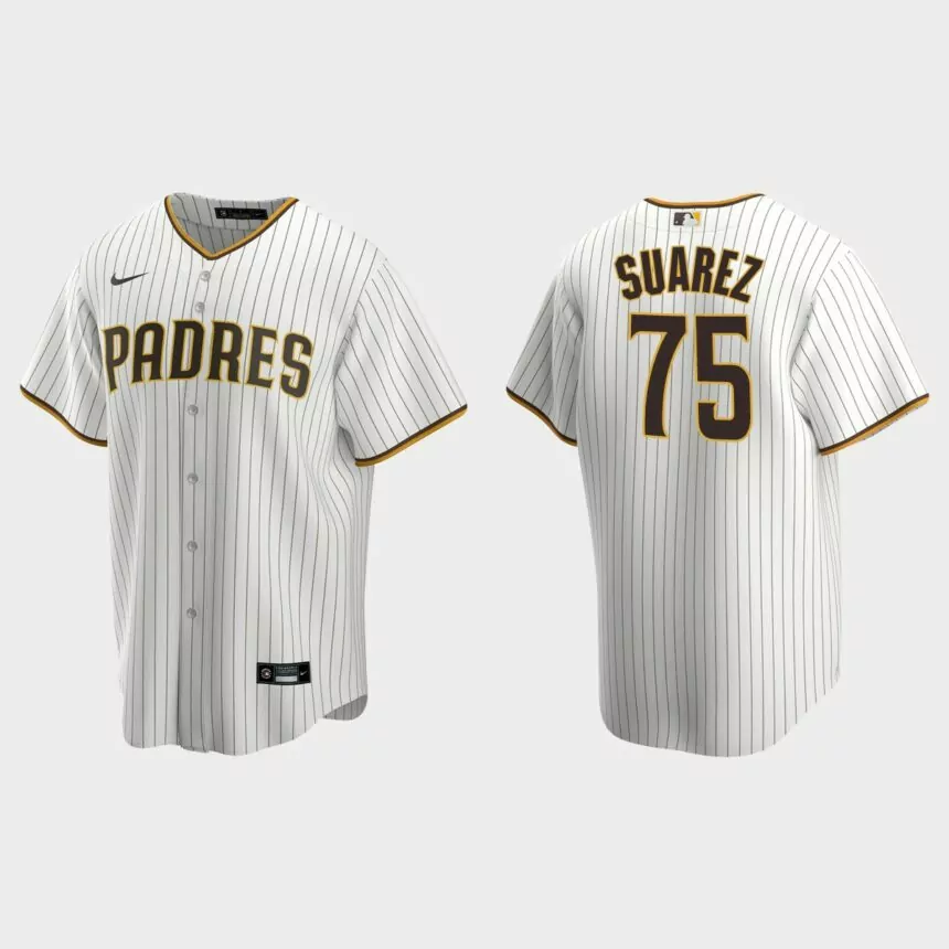 San Diego Padres Robert Suarez Replica Home Jersey – White Brown