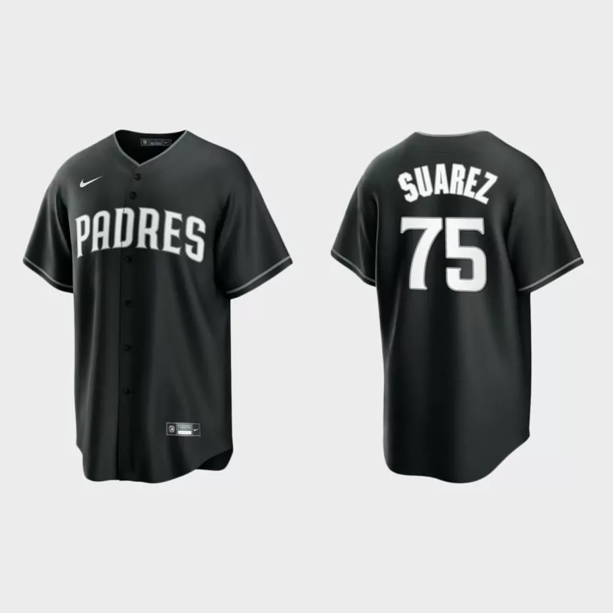 San Diego Padres Robert Suarez Replica Official Jersey – Black White
