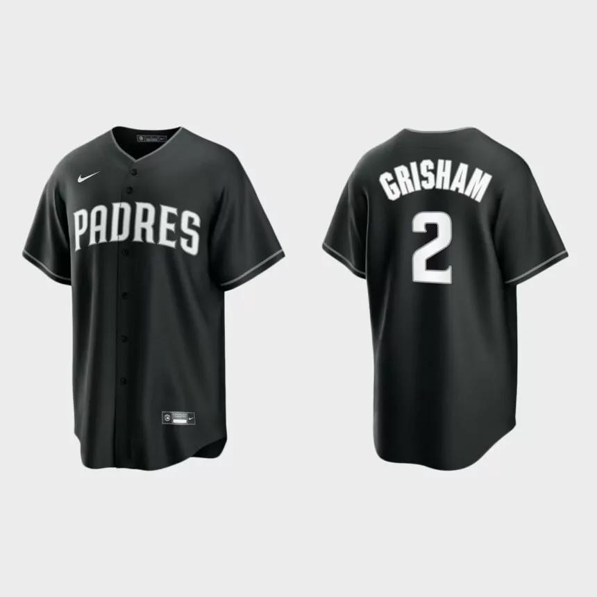 San Diego Padres Trent Grisham 2021 All Black Fashion Replica Jersey – Black White