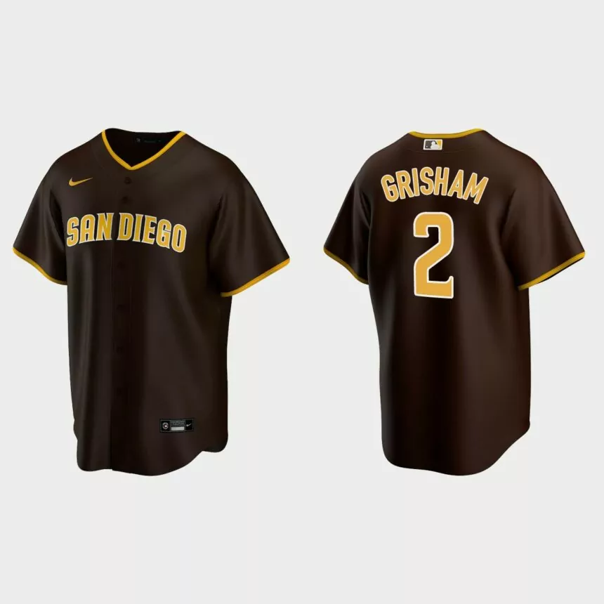 San Diego Padres Trent Grisham Replica Road Jersey – Brown