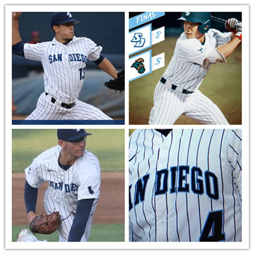 San Diego Toreros White pinstripe Nike baseball Jersey