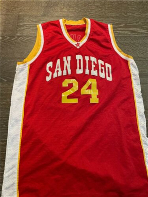 San Diego Toreros basketball jersey Crimson