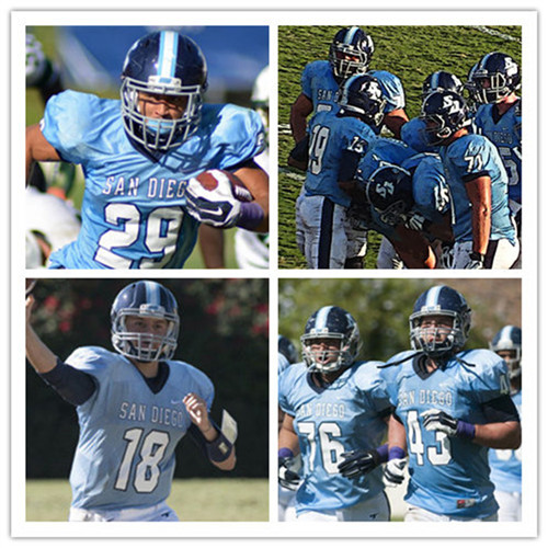 San Diego Toreros blue custom football Jersey