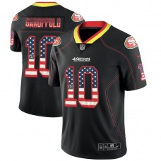 San Francisco 49ers #10 Jimmy Garoppolo Black 2018 USA Flag Fashion Color Rush Limited Jersey