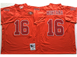 San Francisco 49ers #16 Joe Montana 1989 Red Throwback Jersey