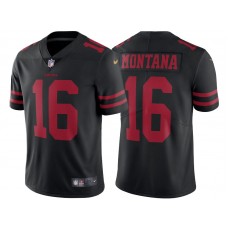 San Francisco 49ers #16 Joe Montana Black Retired Player Vapor Untouchable Limited Throwback Jersey