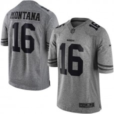 San Francisco 49ers #16 Joe Montana Gridiron Gray Limited Jersey