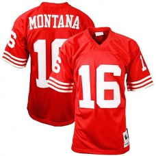 San Francisco 49ers #16 Joe Montana Mitchell & Ness Scarlet Authentic Throwback Jersey