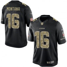 San Francisco 49ers #16 Joe Montana Salute To Service Black Jersey