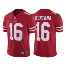San Francisco 49ers #16 Joe Montana Scarlet Retired Player Vapor Untouchable Limited Throwback Jersey
