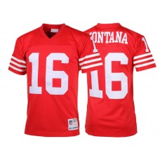 San Francisco 49ers #16 Joe Montana Scarlet Retired Player Vintage Replica Jersey