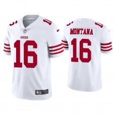 San Francisco 49ers #16 Joe Montana White Vapor Limited Jersey