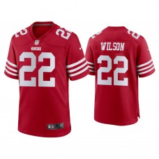 San Francisco 49ers #22 Jeff Wilson Scarlet 2022-23 Game Jersey