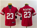 San Francisco 49ers #23 Christian McCaffrey Youth Red Vapor Limited Jersey