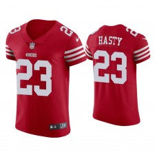 San Francisco 49ers #23 JaMycal Hasty Scarlet 2022-23 Vapor Elite Jersey