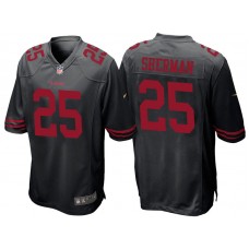 San Francisco 49ers #25 Richard Sherman Black Game Jersey