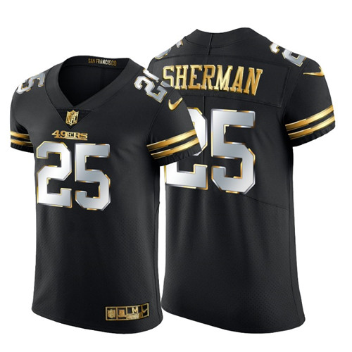 San Francisco 49ers #25 Richard Sherman Men's Nike Black Edition Vapor Untouchable Elite NFL Jersey