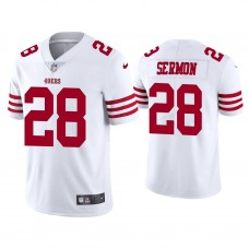 San Francisco 49ers #28 Trey Sermon White Vapor Limited Jersey