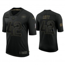 San Francisco 49ers #42 Ronnie Lott Black 2020 Salute to Service Limited Jersey