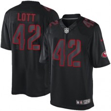 San Francisco 49ers #42 Ronnie Lott Limited Black Impact Jersey