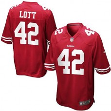 San Francisco 49ers #42 Ronnie Lott Scarlet Retired Player Game Jersey