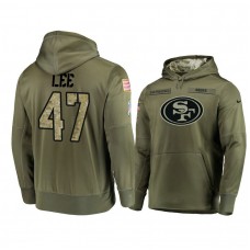San Francisco 49ers #47 Elijah Lee Olive Pullover Hoodie 2018 Salute To Service