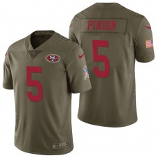 San Francisco 49ers #5 Bradley Pinion Olive 2017 Salute to Service Limited Jersey